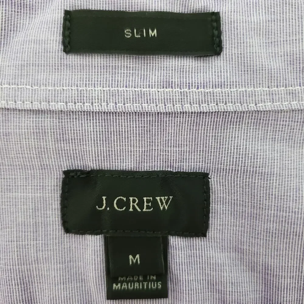 J.Crew Shirt in end-on-end cotton Men M Slim Fit Purple Button down Long Sleeve